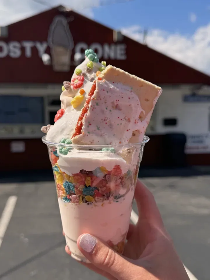 Cereal Parfait with fruity cereal and a Pop-Tart